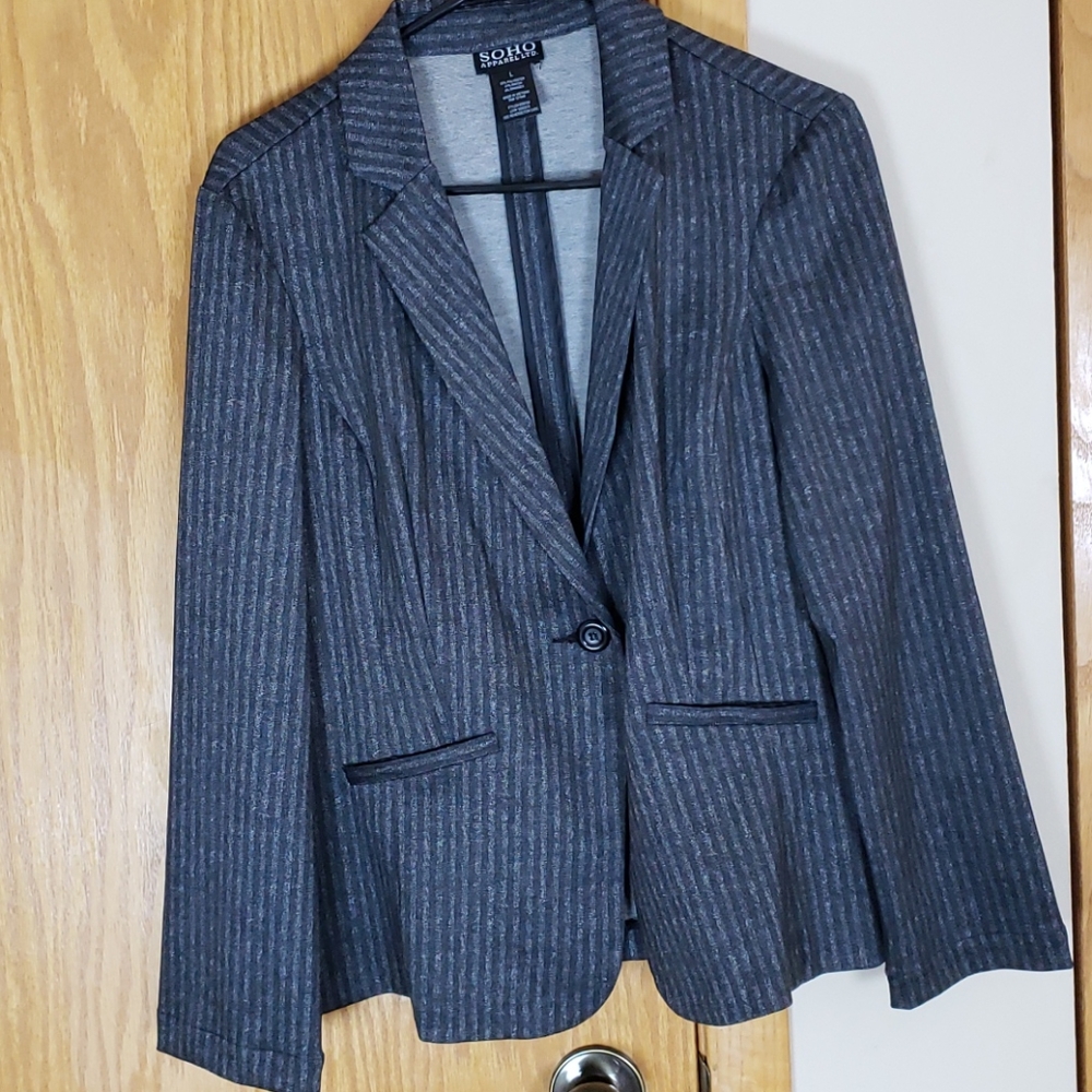 Women Black Blazer Top